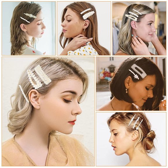 18 Pcs Pearl Hair Clips Large Hair Clips Pins Barrette Hair for Women Girls - Picture 2 of 7